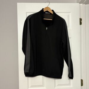 Nike Golf Jacket Men XL Black Gray Therma Fit 1/4 Zip Pullover